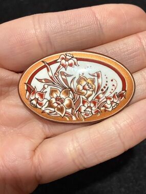 Vintage Michaela Frey Enamel Floral Brooch